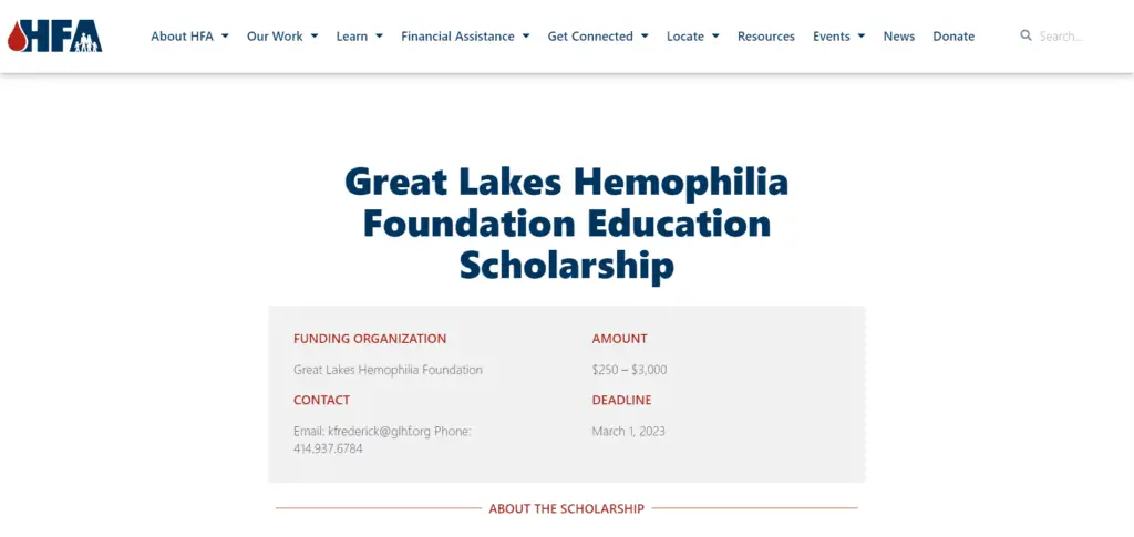 Outstanding Lakes Hemophilia Foundation Nurse Educator Scholarship