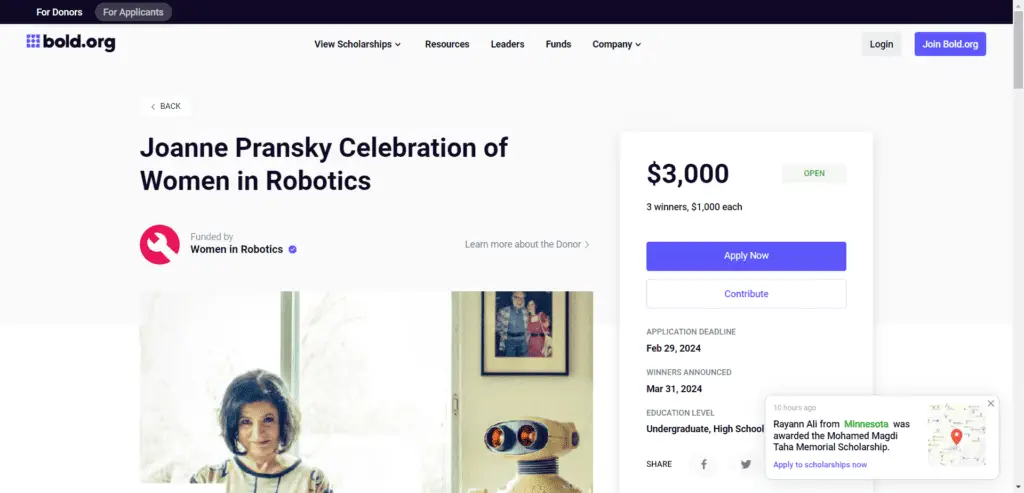 Joanne Pransky Celebration of Women in Robotics