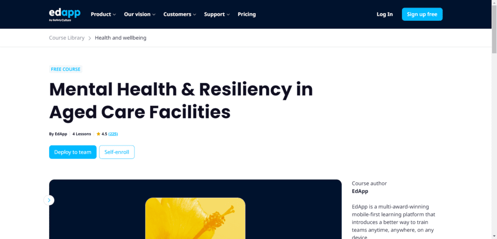 Mental Health & Resiliency in Aged Care Facilities