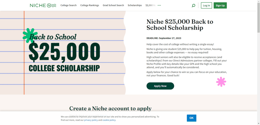 Niche $25,000 Back to School Scholarship