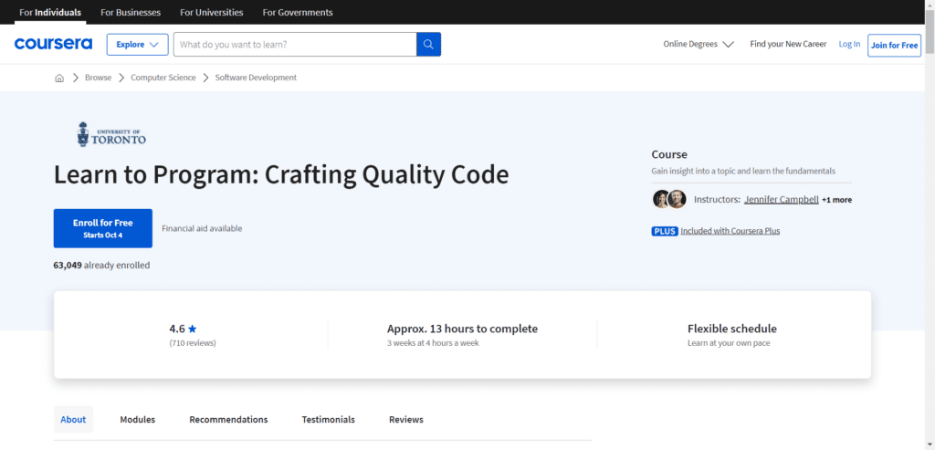 Learn to Program- Crafting Quality Code