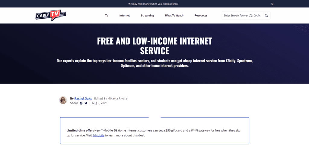 Low-income internet initiatives