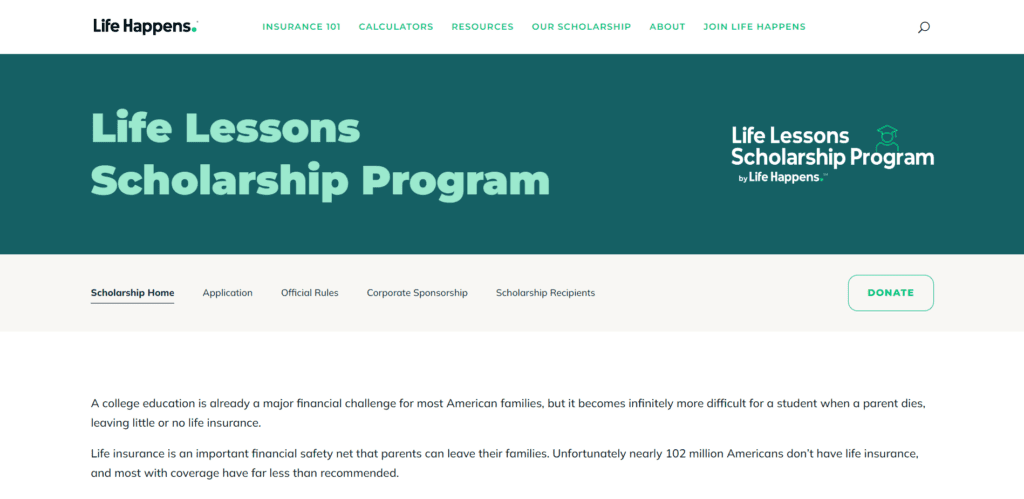 LIFE Lessons Scholarship