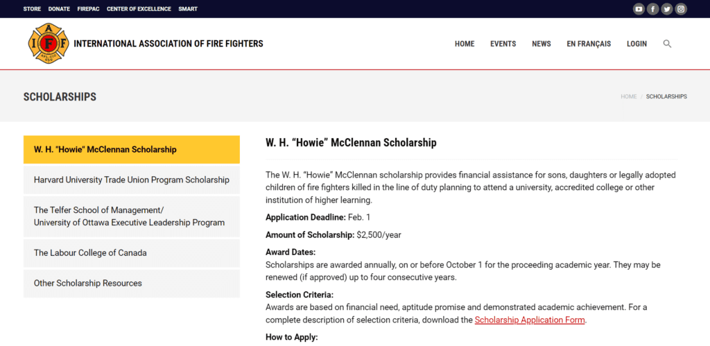 W. H. “Howie” McClennan Scholarship