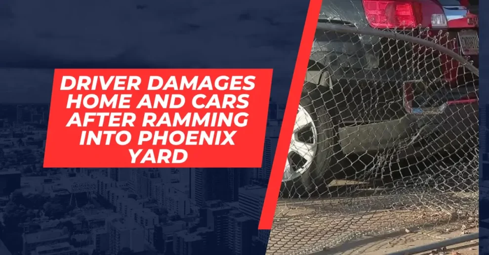 Driver damages home and cars after ramming into Phoenix yard