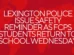 Lexington Police issue safety reminder as FCPS students return to school Wednesday