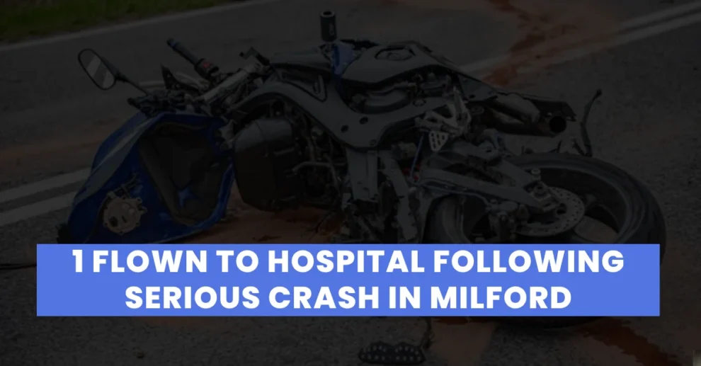 1 flown to hospital following serious crash in Milford