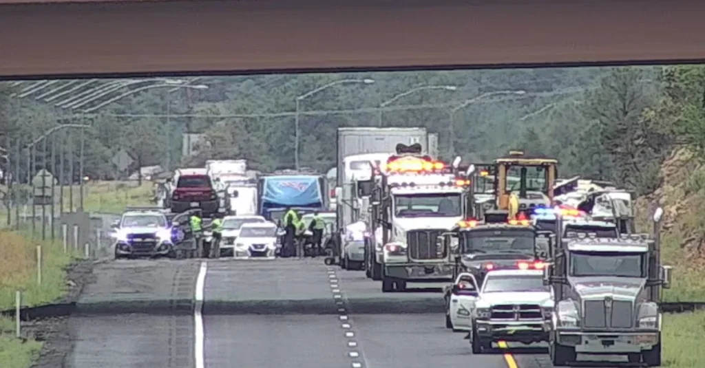 I 40 eastbound closed in Flagstaff due to several weather related crashes