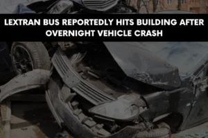 Lextran bus reportedly hits building after overnight vehicle crash